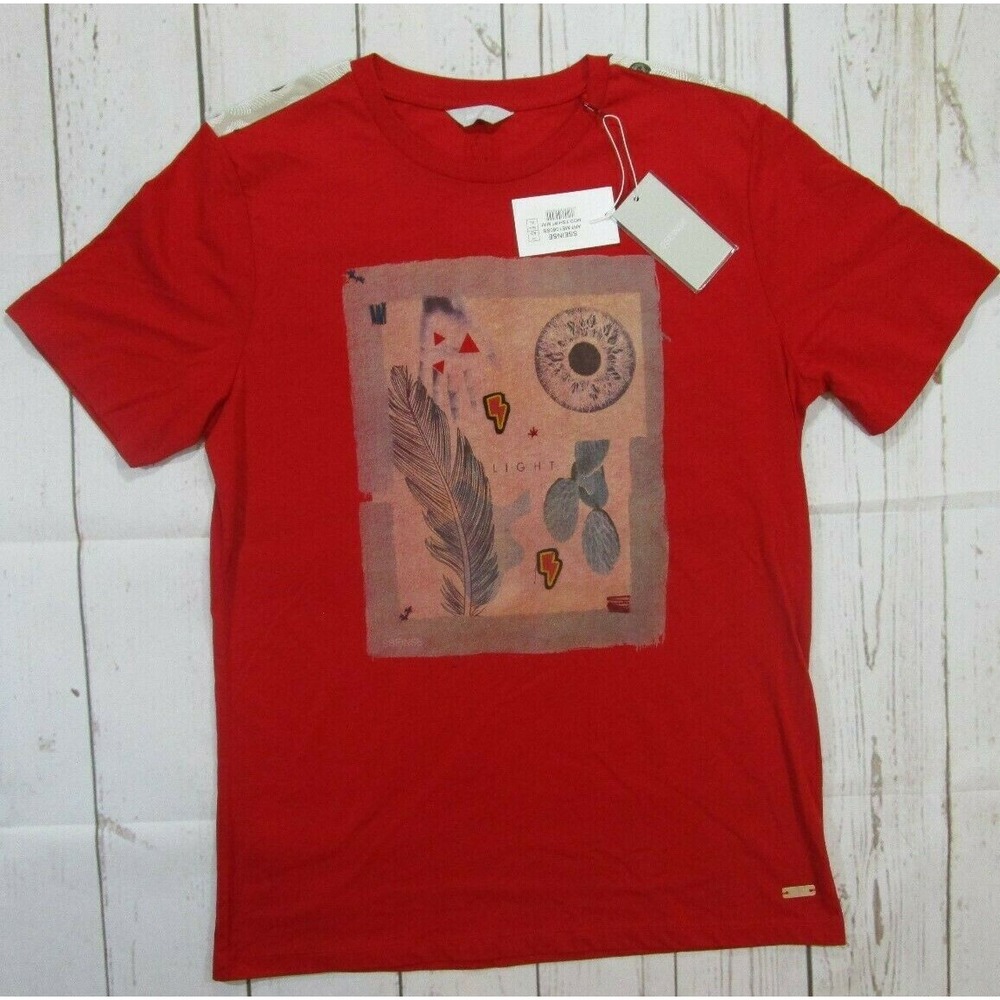 SS Tee Shirt Modern Art Crew Neck NWT Large Womens sheek medium